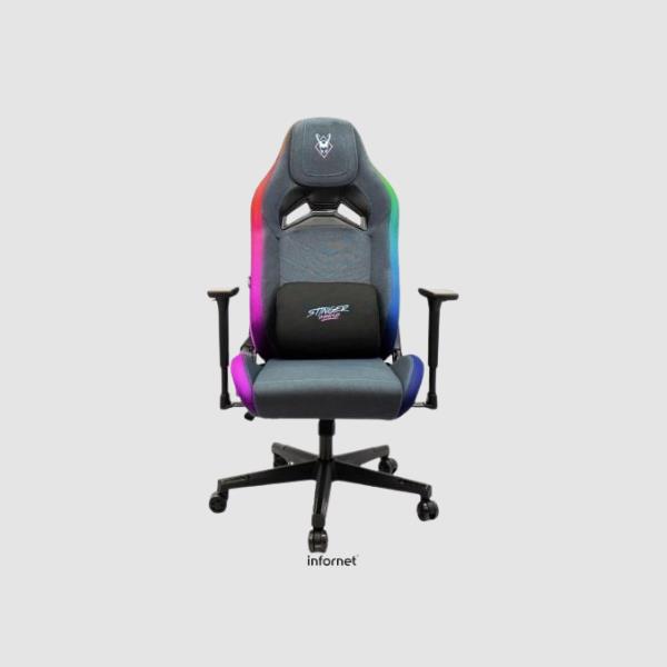 Silla Gaming Woxter Stinger Station Elite/ Luces LED/ Azul y Rosa