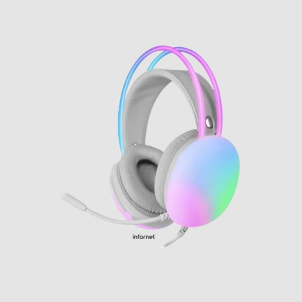 Auricular Mars Gaming MHGLOW 360 para PC/PS4/PS5/XBOX blanco RGB