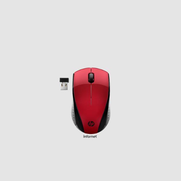 Ratón Inalámbrico HP 220/ Hasta 1600 DPI/ Rojo