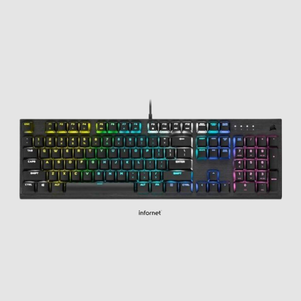 Teclado Corsair USB K60 RGB Cherry MX LOW PROFILE GAMING mecánico 