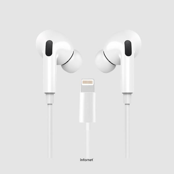 Auriculares Blancos COOL Stereo Con Micro para iPhone - Goma IN-EAR (Lightning Bluetooth)