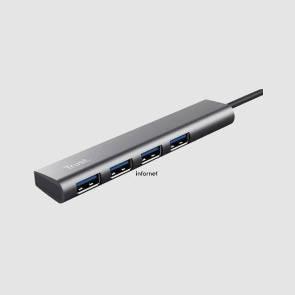 HUB HALYX ALUMINIUM USB-C Gen 1 CON 4 PUERTOS USB-A TRUST