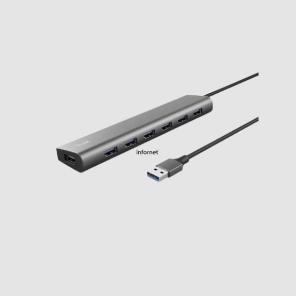Hub USB 3.2 Gen1 Trust Halyx/ 7xUSB/ 1xUSB-C