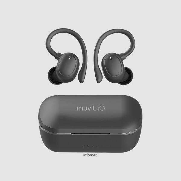 Auriculares Deportivos Bluetooth Muvit iO Smart True Wireless estuche de carga/ Autonomía 6h/ Negro