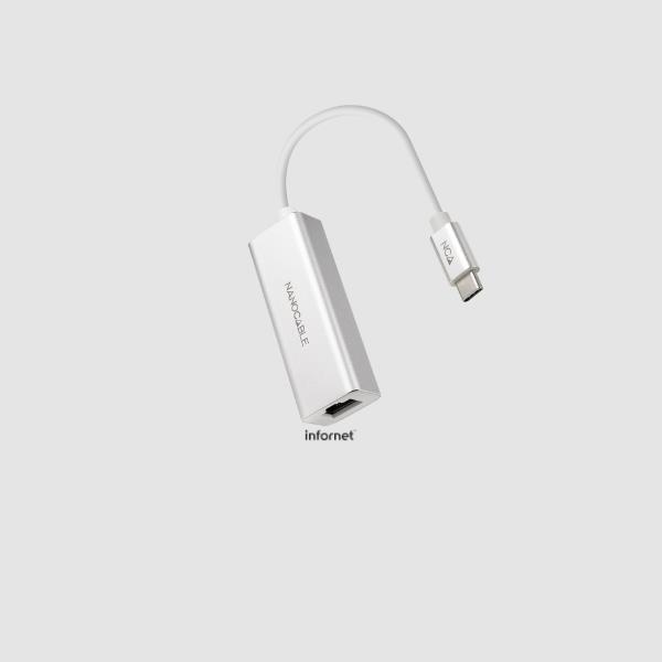 ADAPTADOR USB-C A LAN NANOCABLE 10.03.0402 - ETHERNET 10/100/1000 MBPS - 15CM